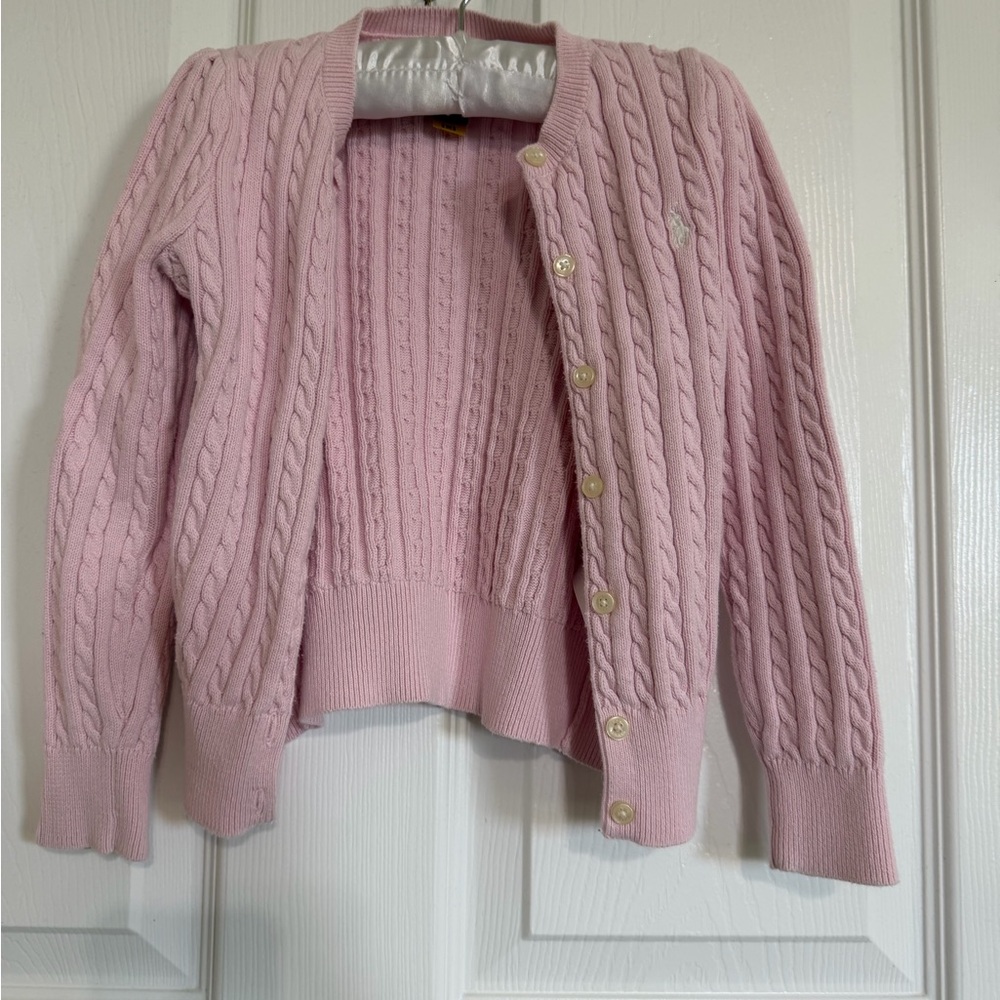 Polo Ralph Lauren Pink Cable Knit Cardigan